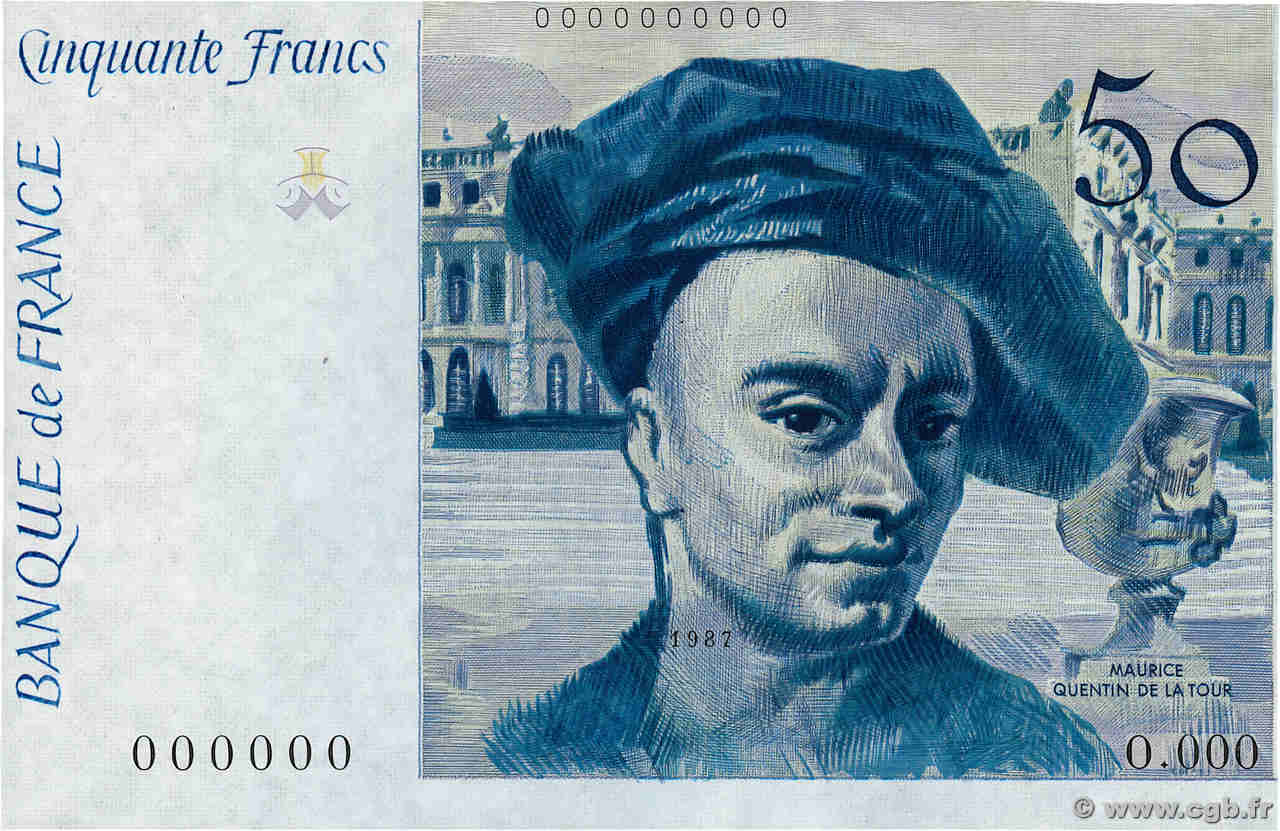 50 Francs QUENTIN DE LA TOUR Épreuve FRANCE  1976 NE.1987.01 NEUF