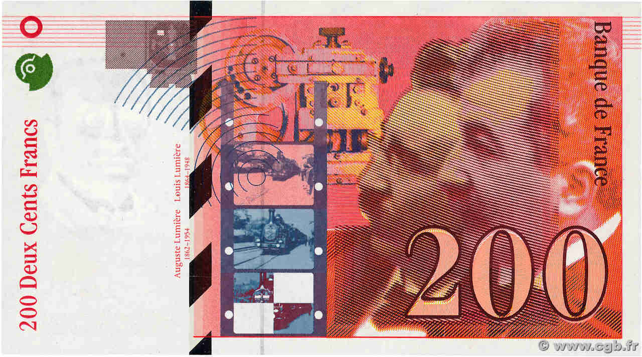 200 Francs FRÈRES LUMIÈRE Essai FRANCE  1995 F.- UNC