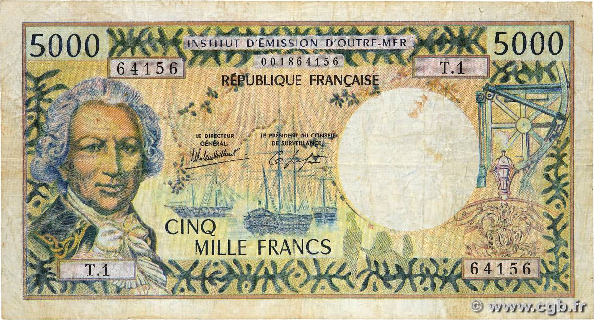 5000 Francs NOUVELLE CALÉDONIE Nouméa 1982 P.65c BC