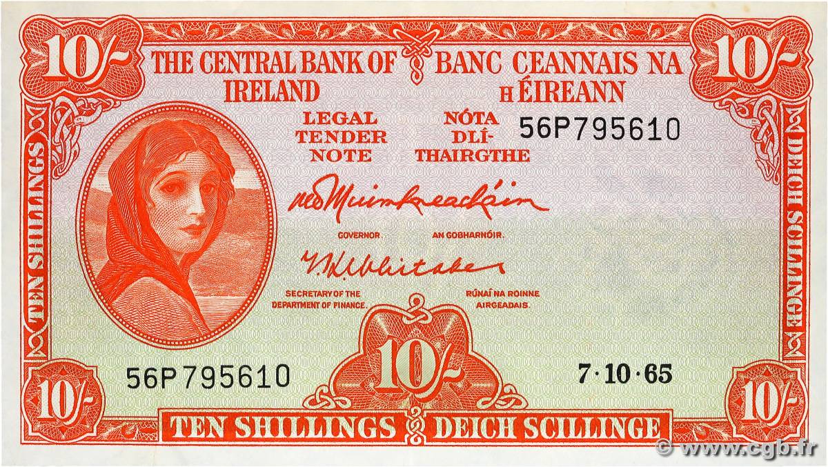 10 Shillings IRLANDE  1965 P.063a SUP