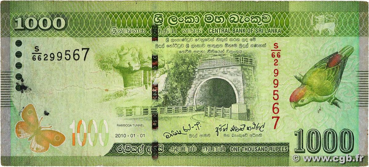 1000 Rupees SRI LANKA  2010 P.127a MB