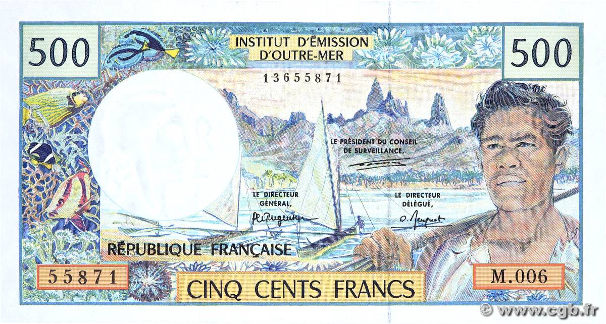 500 Francs FRENCH PACIFIC TERRITORIES  1996 P.01b SC+