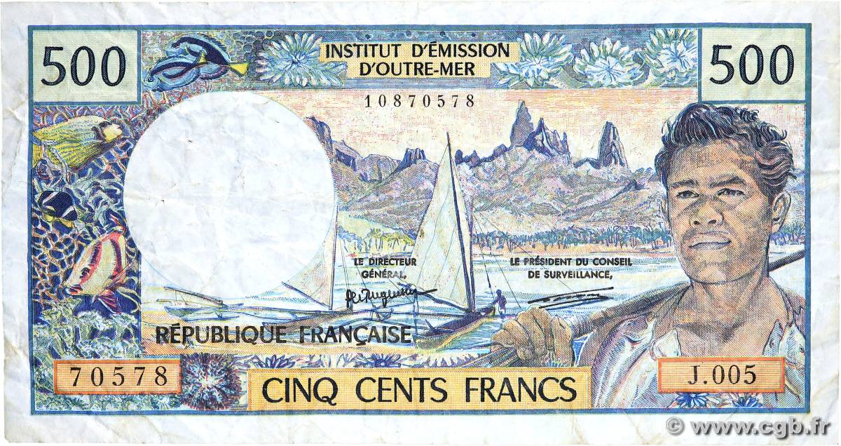 500 Francs POLYNESIA, FRENCH OVERSEAS TERRITORIES  1992 P.01b F