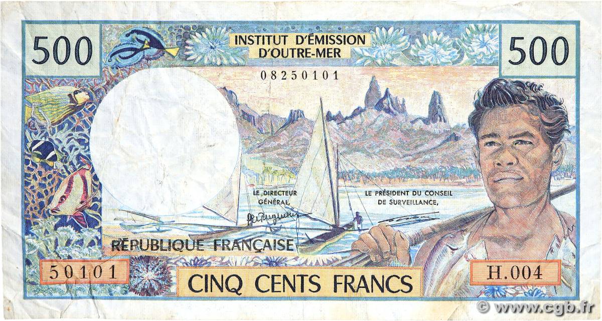 500 Francs POLYNESIA, FRENCH OVERSEAS TERRITORIES  1992 P.01a F