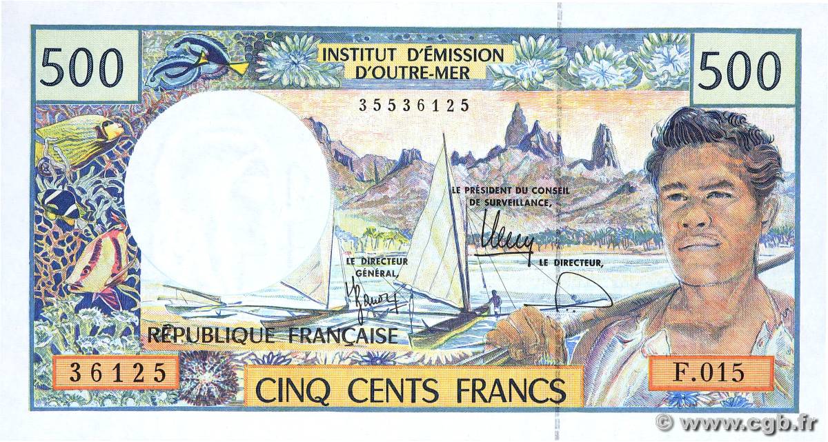 500 Francs FRENCH PACIFIC TERRITORIES  2000 P.01g AU