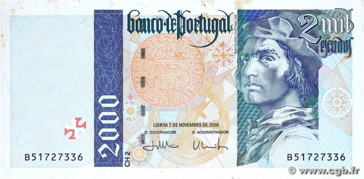 2000 Escudos PORTUGAL  2000 P.189d MBC+