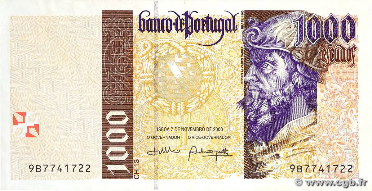 1000 Escudos PORTUGAL  2000 P.188d MBC+