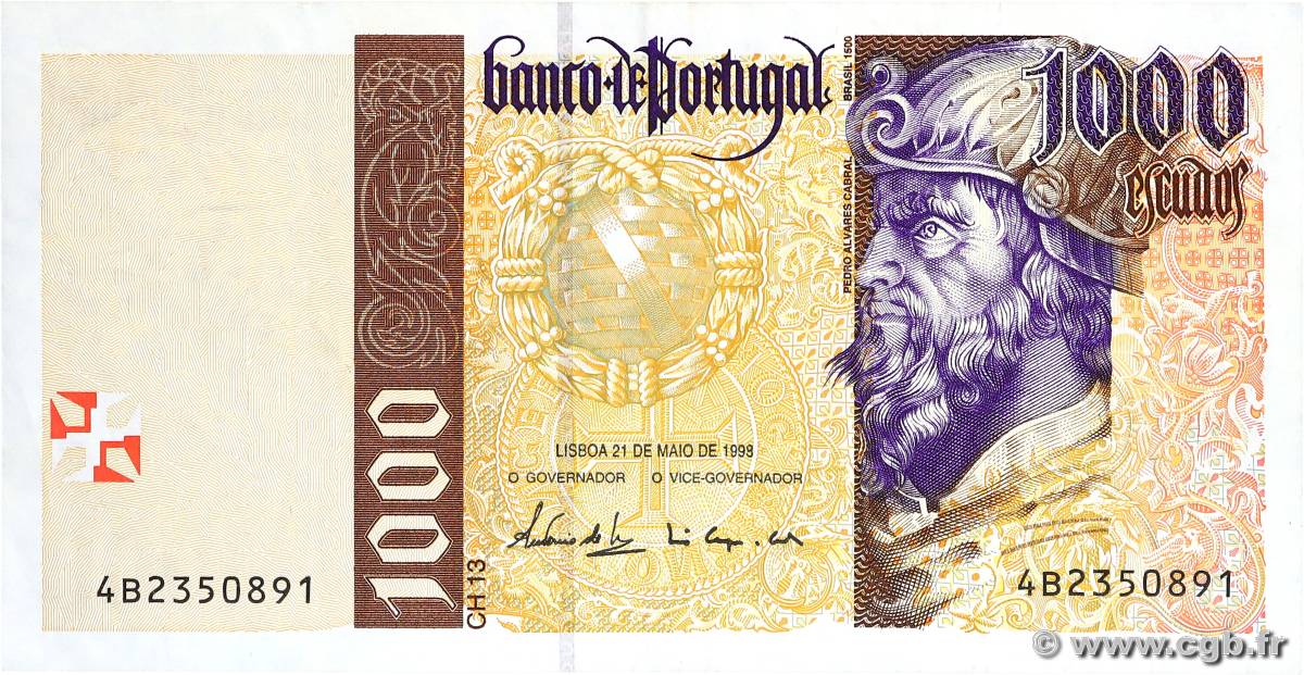 1000 Escudos PORTUGAL  1998 P.188c TTB+