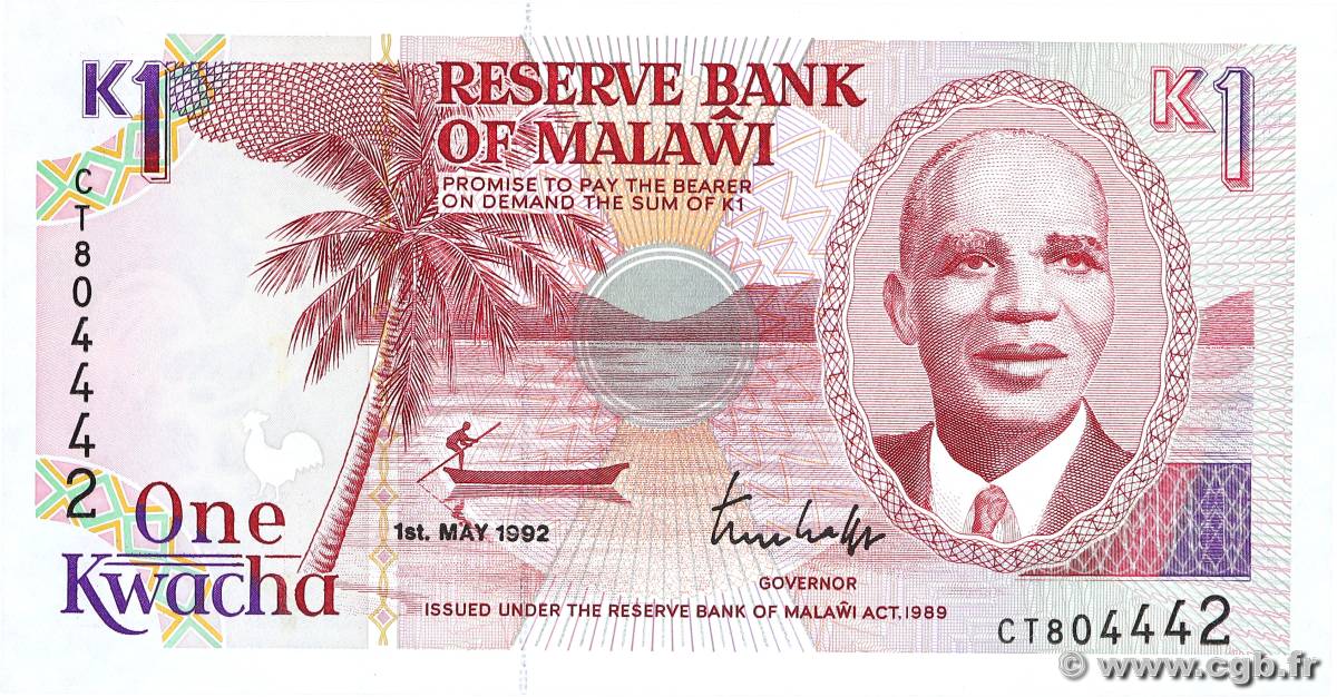 1 Kwacha MALAWI  1992 P.23b UNC