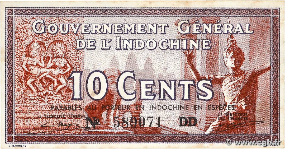 10 Cents INDOCHINE FRANÇAISE  1939 P.085d SPL