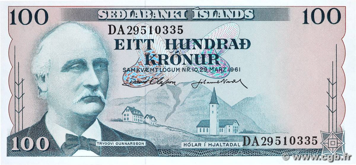 100 Kronur ISLANDE  1961 P.44a NEUF