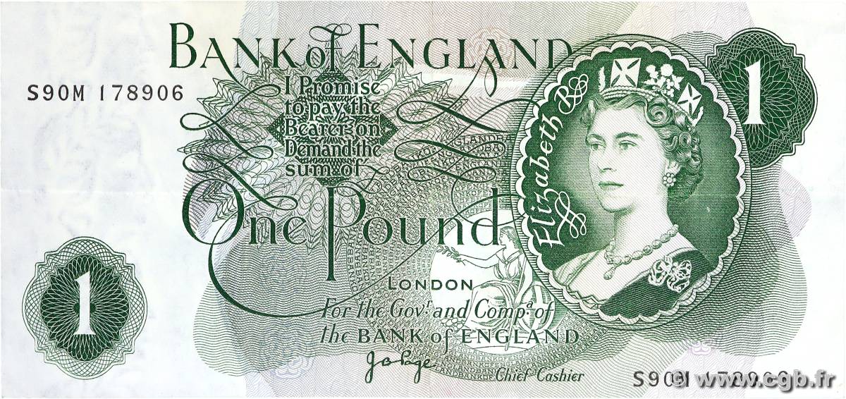 1 Pound INGHILTERRA  1970 P.374g q.SPL
