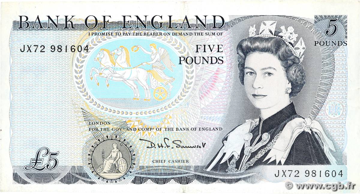 5 Pounds ANGLETERRE  1980 P.378c TTB+