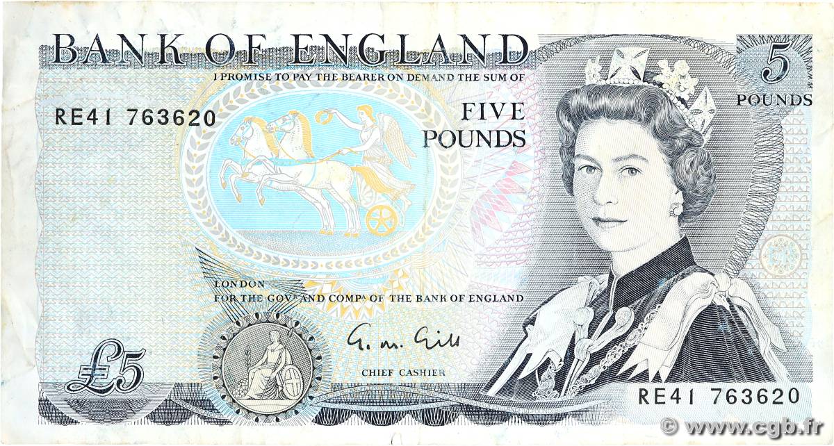 5 Pounds INGHILTERRA  1988 P.378f MB