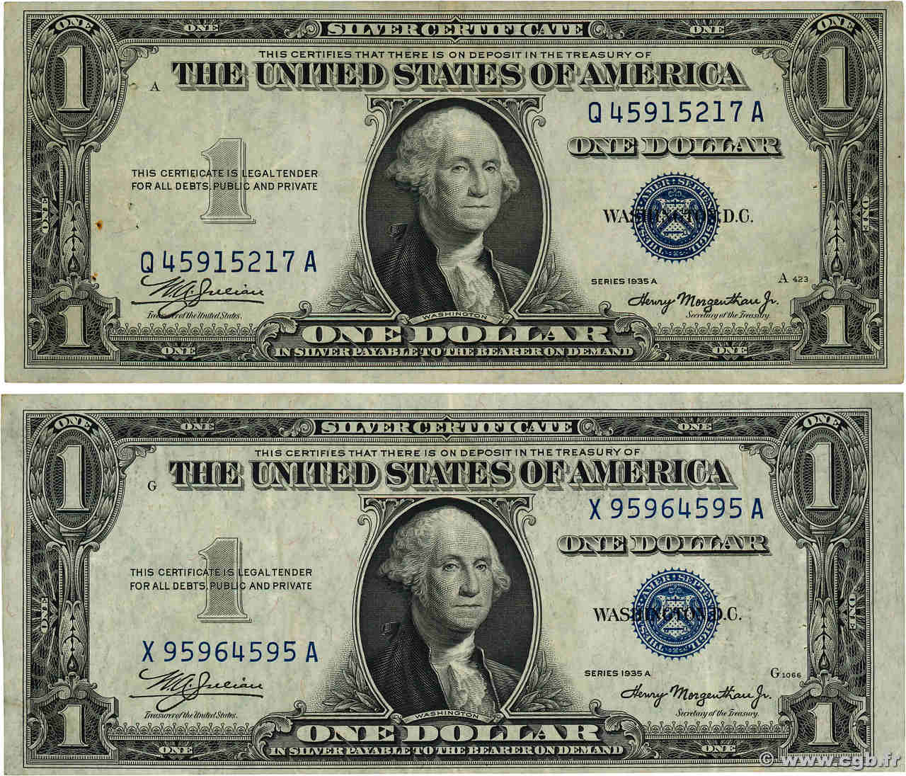 1 Dollar Lot ÉTATS-UNIS D AMÉRIQUE  1935 P.416a TB+