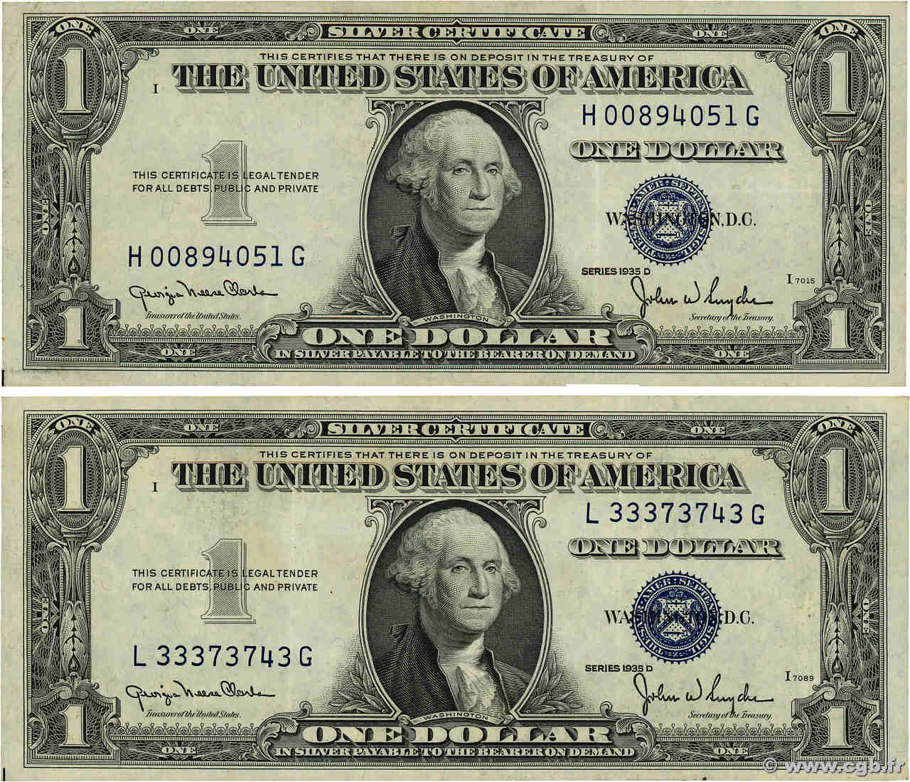 1 Dollar Lot UNITED STATES OF AMERICA  1935 P.416D2 VF