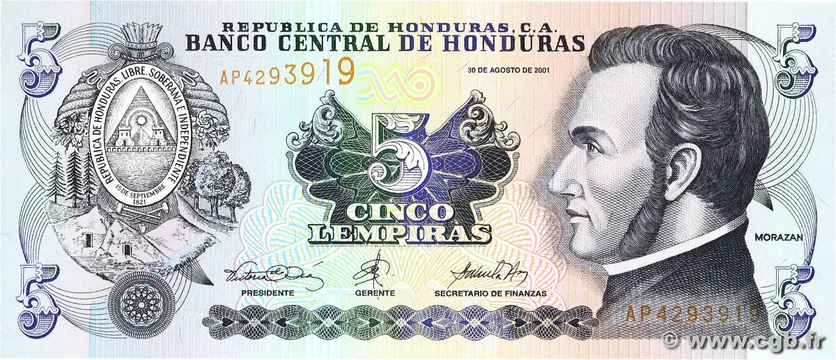 5 Lempiras HONDURAS  2001 P.085b ST