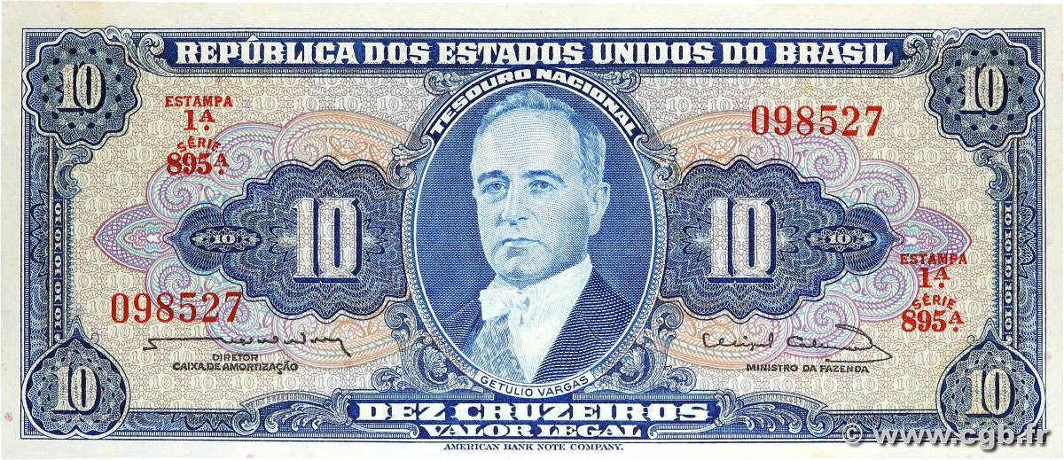 10 Cruzeiros BRÉSIL  1963 P.167b NEUF
