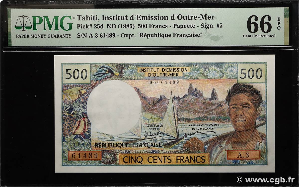 500 Francs TAHITI  1985 P.25d NEUF