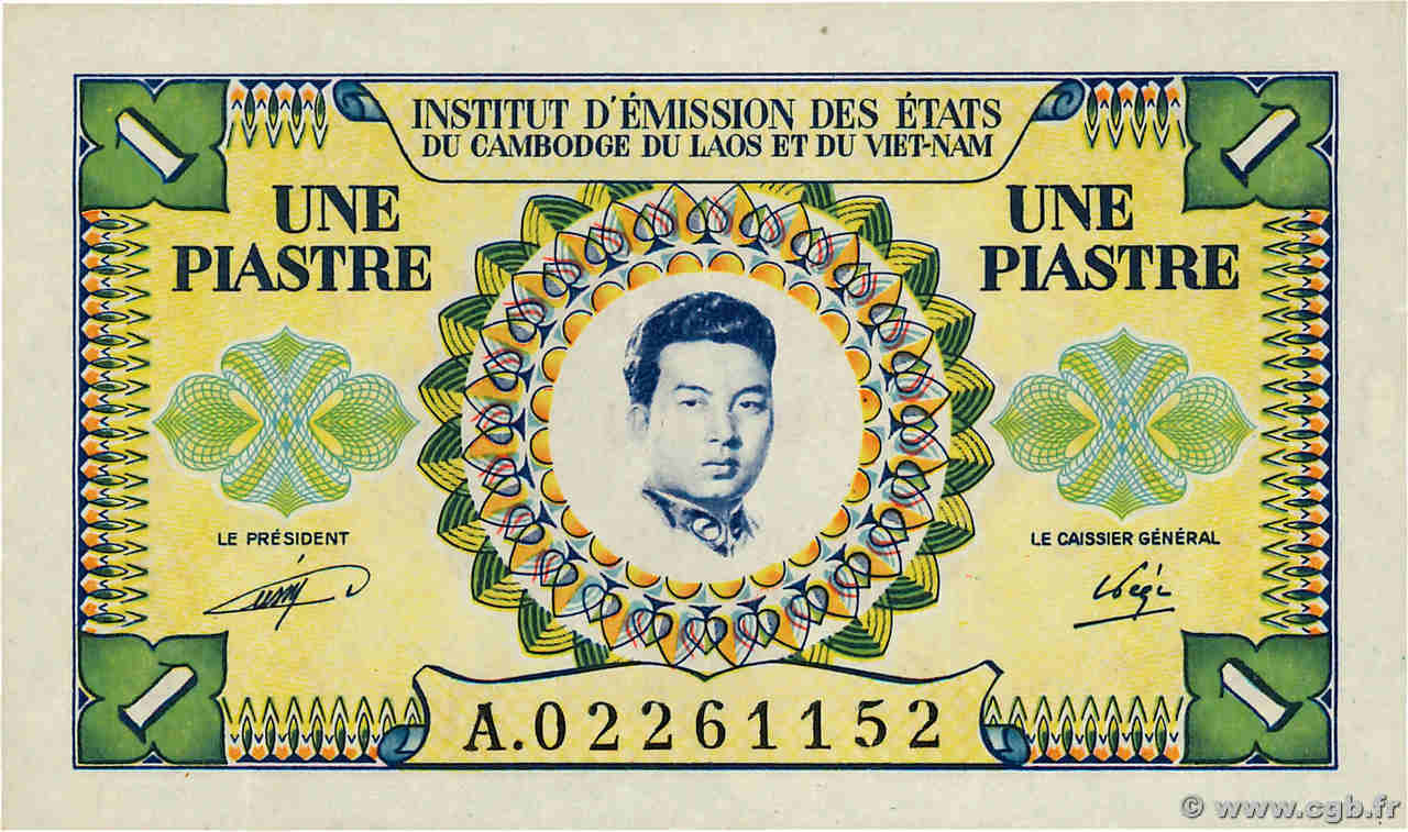 1 Piastre - 1 Riel INDOCHINE FRANÇAISE  1953 P.093 pr.NEUF