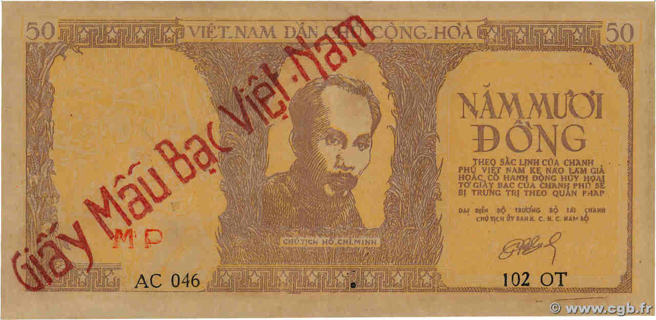 50 Dong Spécimen VIET NAM   1952 P.039s SPL