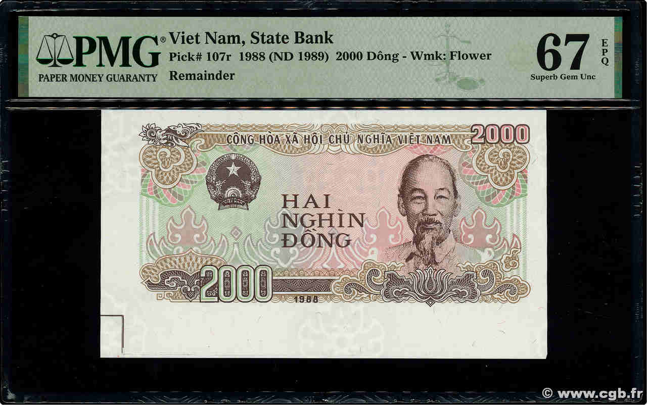 2000 Dong Épreuve VIETNAM  1988 P.107e UNC