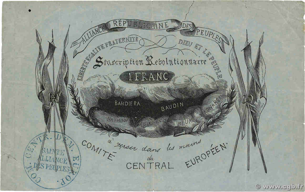 1 Franc FRANCE régionalisme et divers  1850 - TB