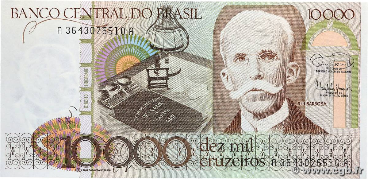 10000 Cruzeiros BRÉSIL  1984 P.203b NEUF