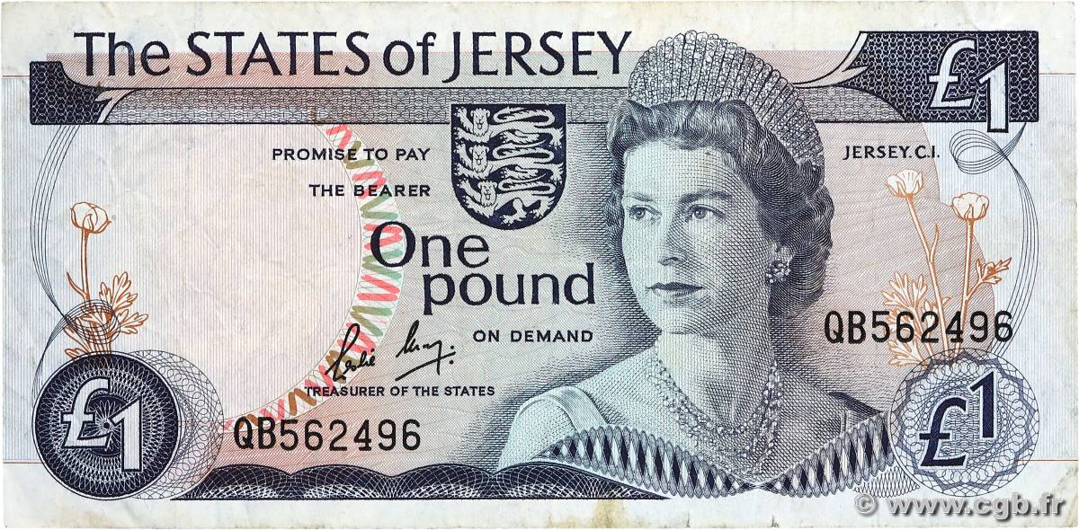 1 Pound JERSEY  1976 P.11b TB