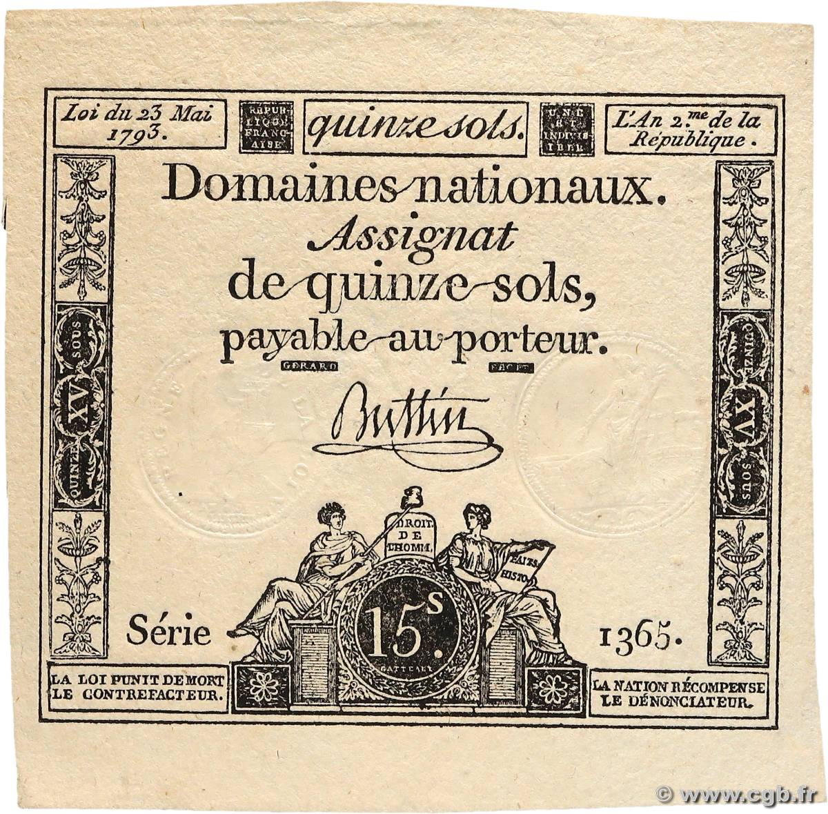 15 Sols FRANCIA  1793 Ass.41b SC