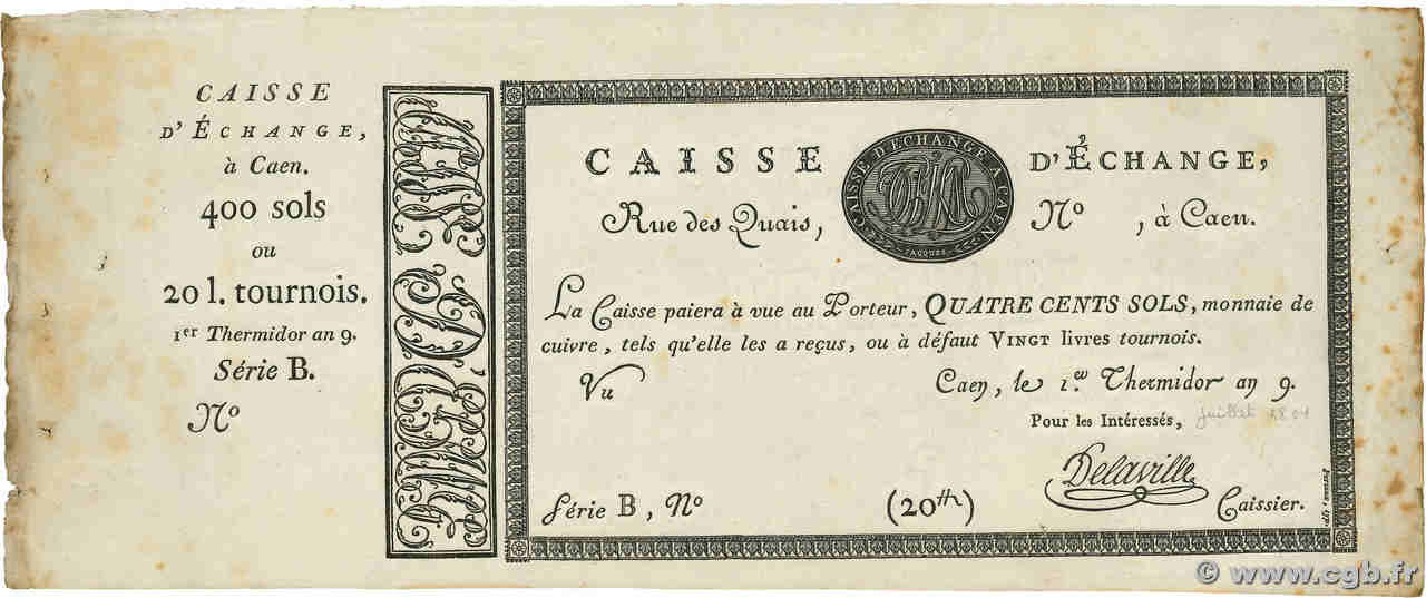 400 Sols Non émis FRANCE  1801 PS.226 TTB+