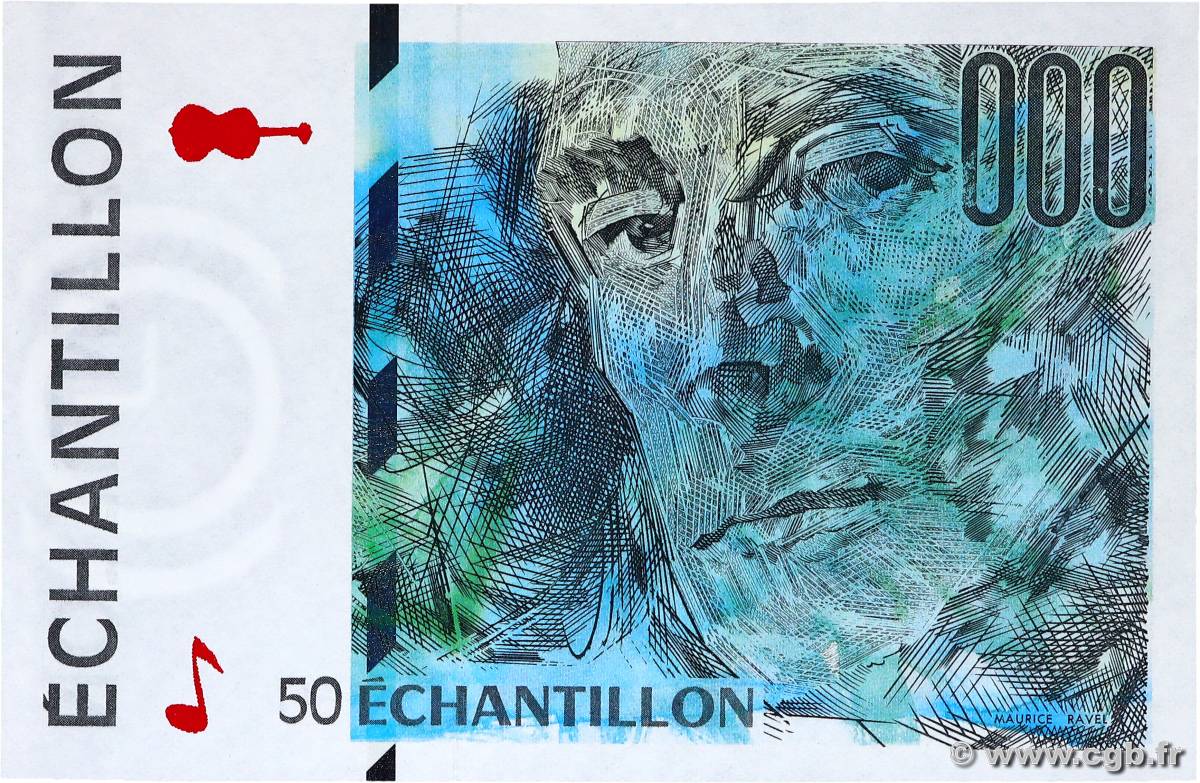 100 Francs CÉZANNE, type Ravel Échantillon FRANCE regionalism and various  1992  UNC