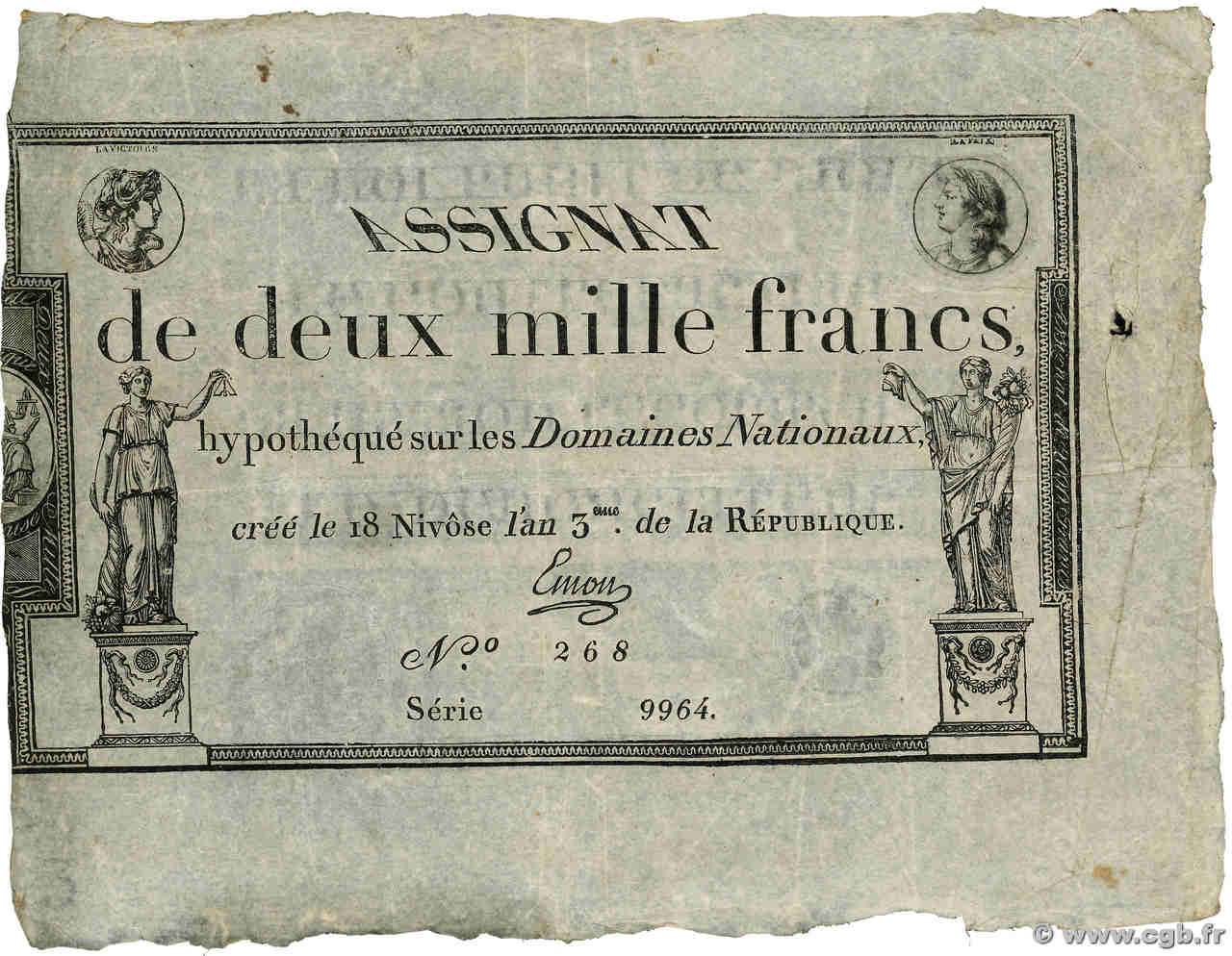2000 Francs FRANCE  1795 Ass.51a TB+