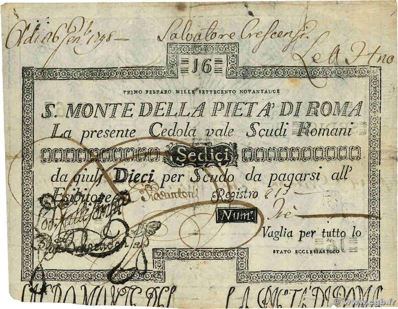 16 Scudi ITALIE  1786 PS.314 TB