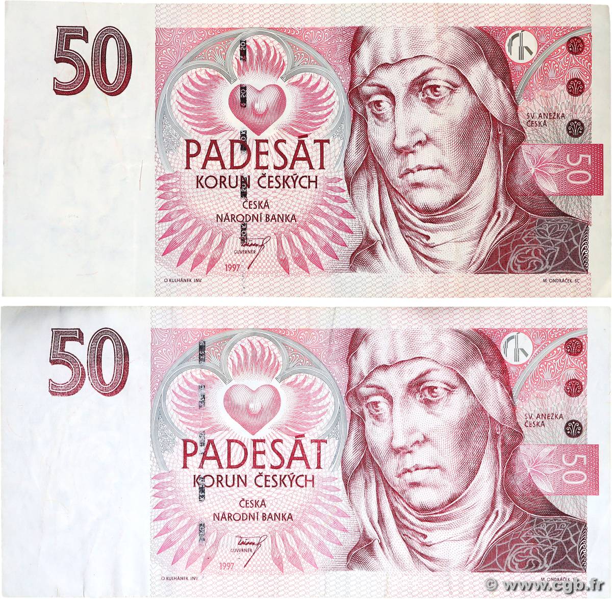 50 Korun Lot REPUBBLICA CECA  1997 P.17a BB