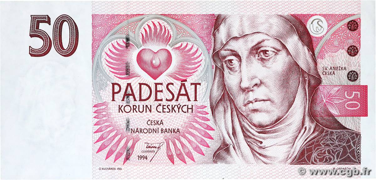 50 Korun RÉPUBLIQUE TCHÈQUE  1994 P.11 pr.SUP