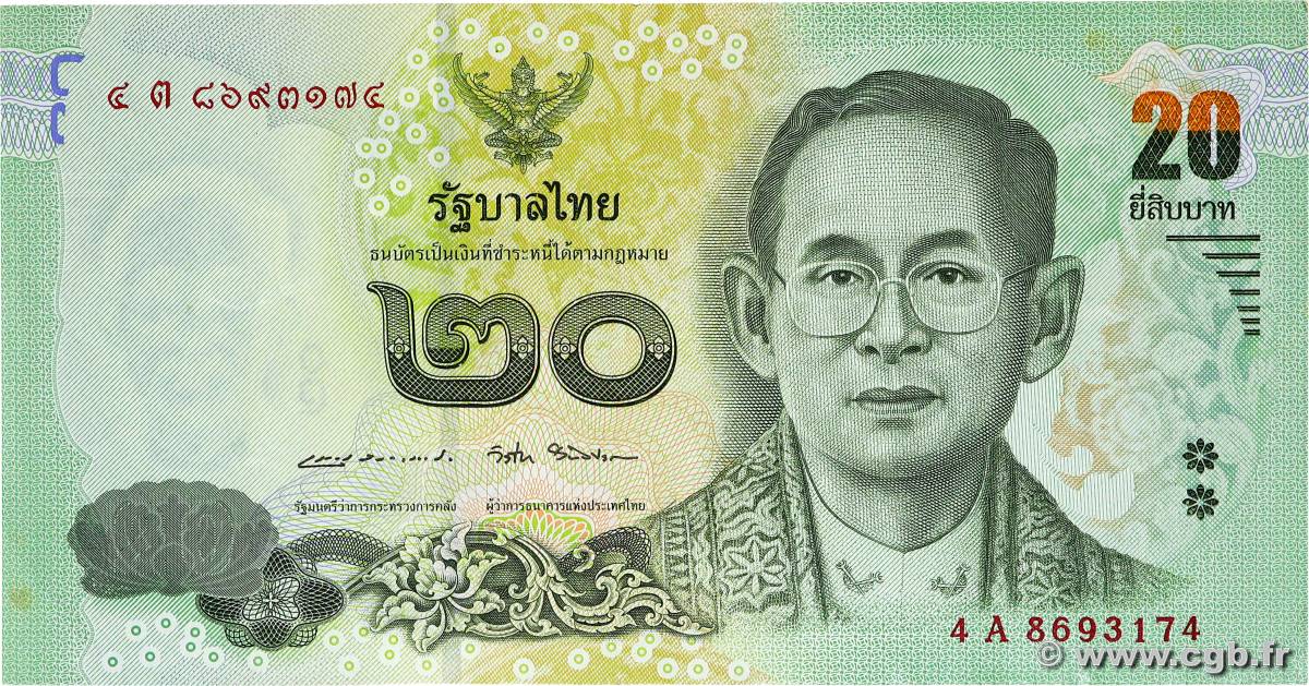 20 Baht THAÏLANDE  2013 P.118 TTB+