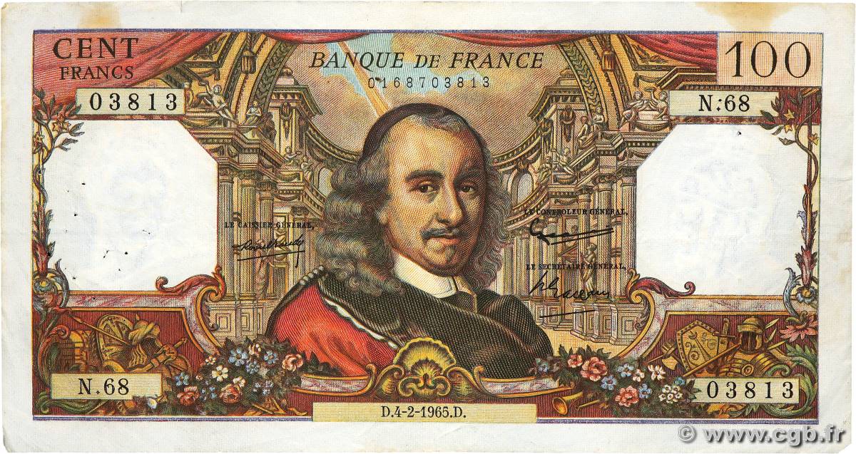 100 Francs CORNEILLE FRANCE  1965 F.65.06 TB