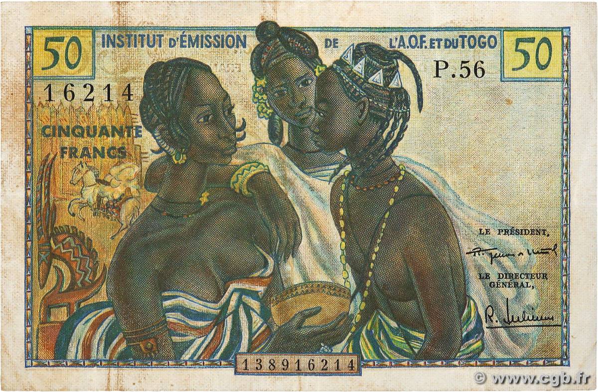 50 Francs AFRIQUE OCCIDENTALE FRANÇAISE (1895-1958)  1958 P.45 TB+