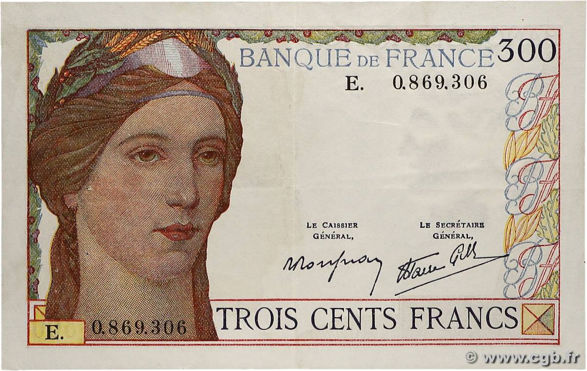 300 Francs FRANCE  1938 F.29.01 TTB+