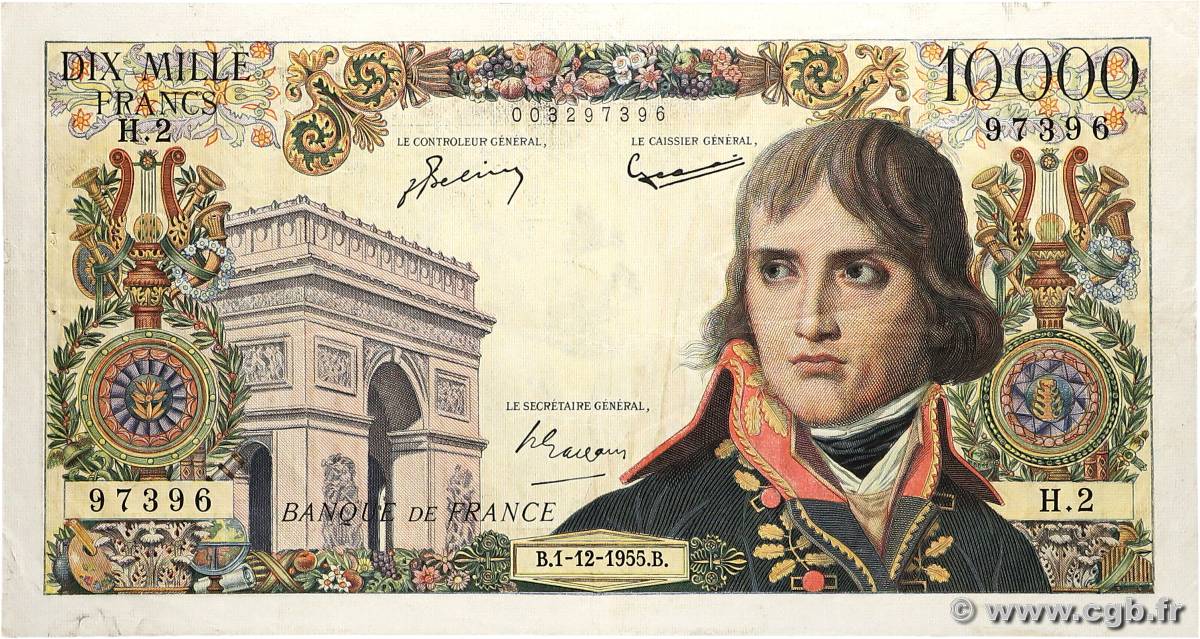 10000 Francs BONAPARTE FRANCIA  1955 F.51.01 BB