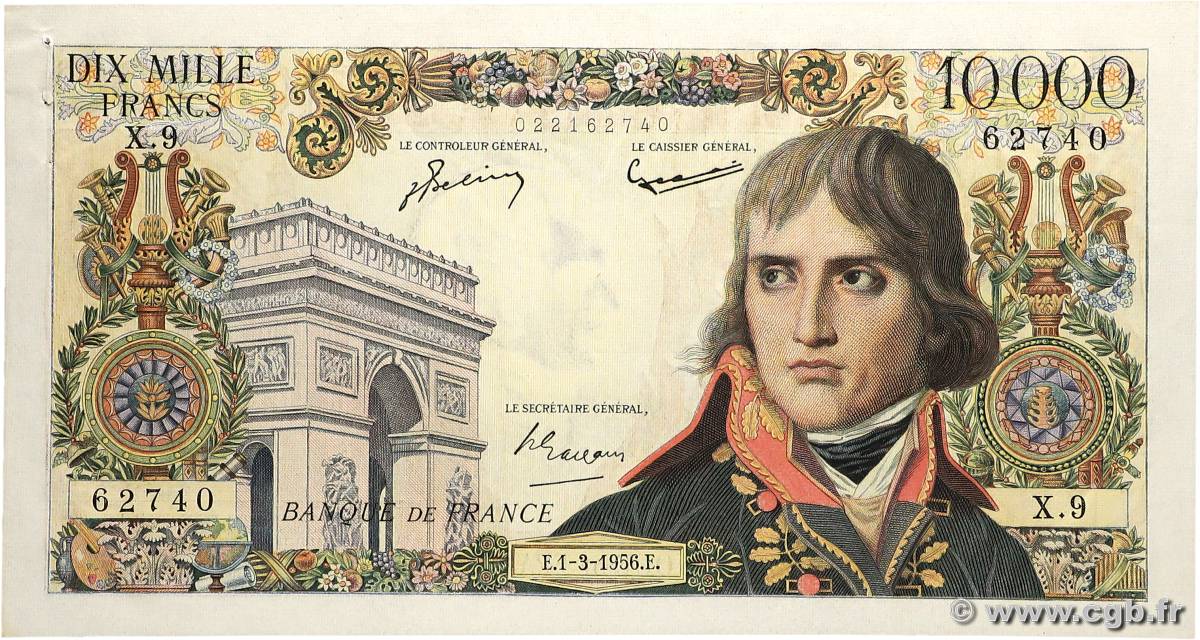 10000 Francs BONAPARTE FRANCE  1956 F.51.02 SUP
