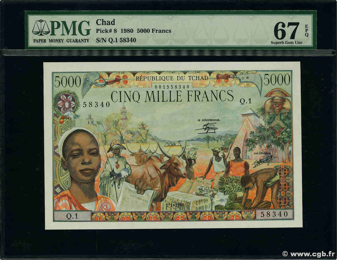 5000 Francs type 1962 Modifié TSCHAD  1980 A.284a ST
