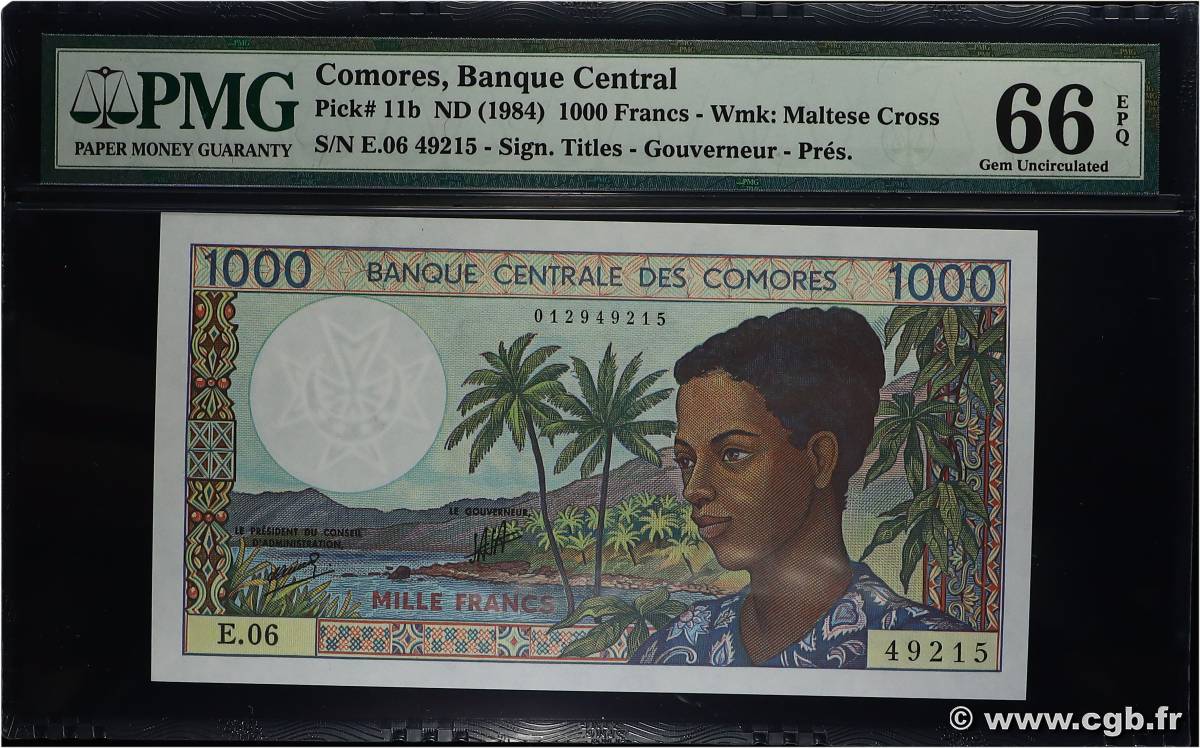 1000 Francs COMOROS  1994 P.11b2 UNC