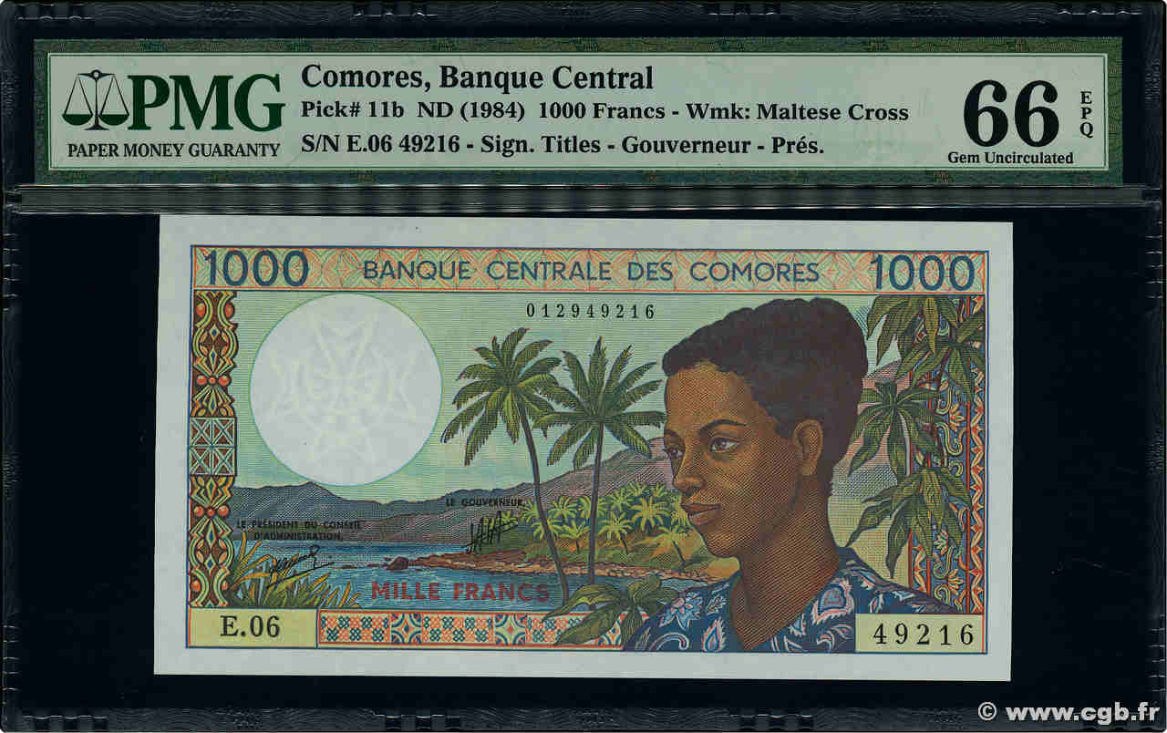 1000 Francs COMOROS  1994 P.11b2 UNC