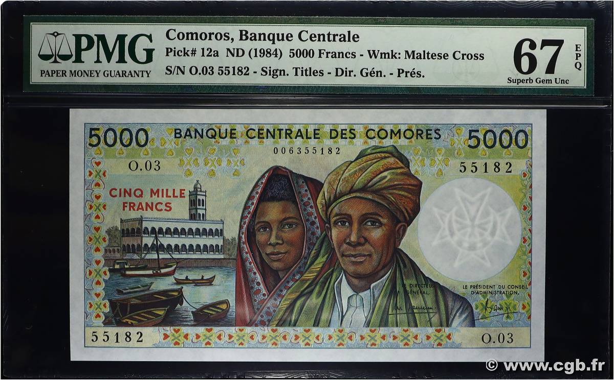 5000 Francs COMORES  1984 P.12a NEUF