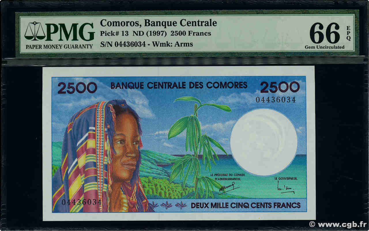 2500 Francs COMORES  1997 P.13 NEUF