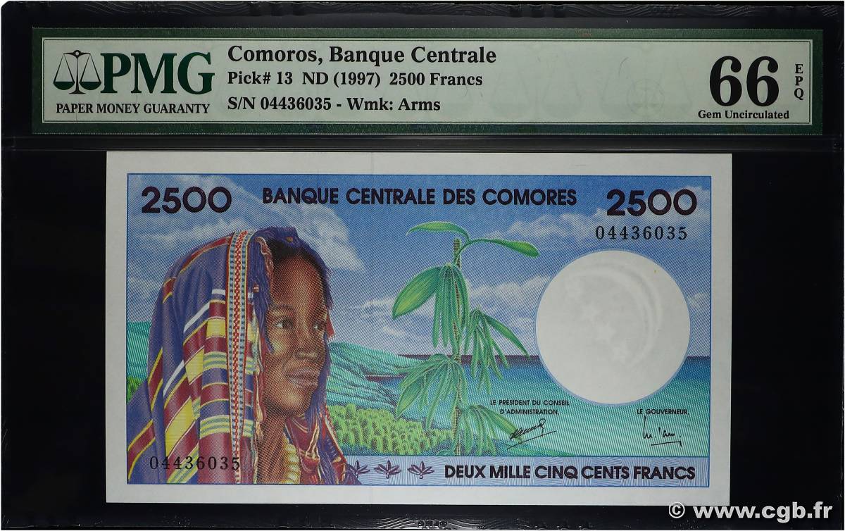 2500 Francs COMORES  1997 P.13 NEUF