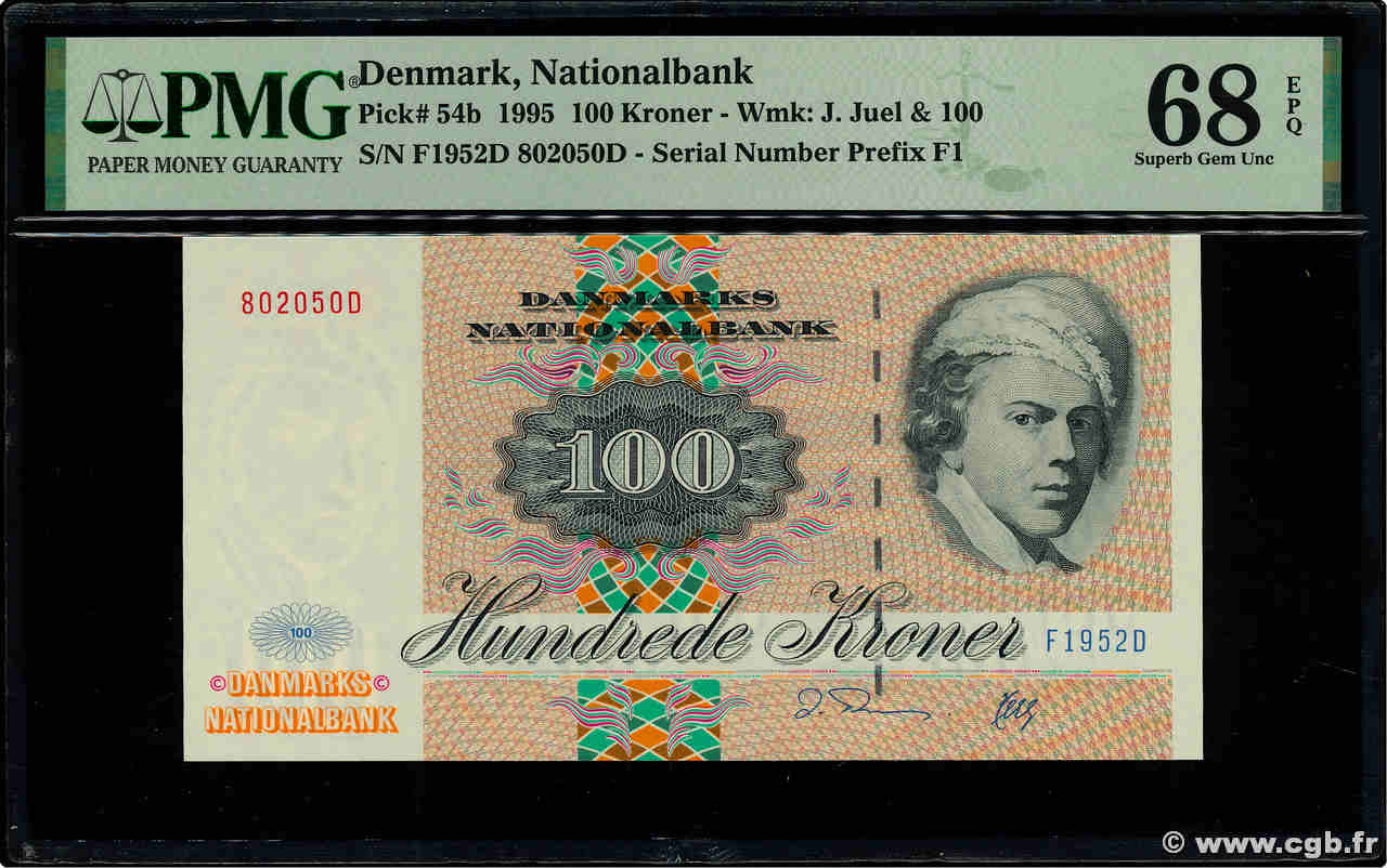 100 Kroner DANEMARK  1995 P.054b NEUF