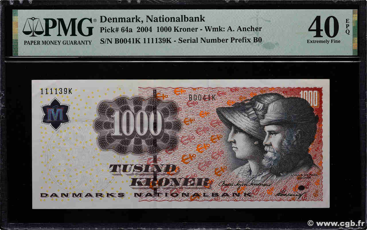 1000 Kroner DÄNEMARK  2004 P.064a VZ+